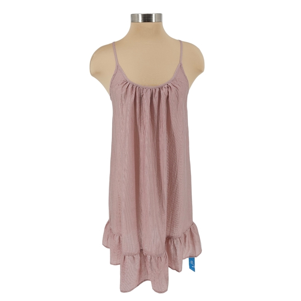Cupshe Slip Dress Pink Purple Sleeveless Ruffle Hem Swimsuit Coverup Small